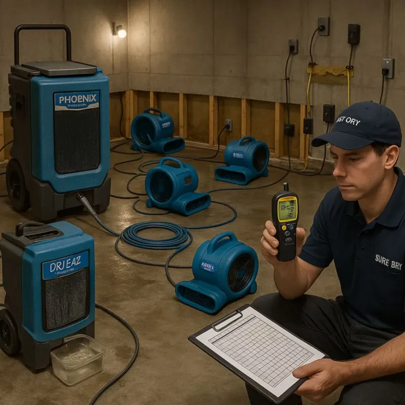 Structural Drying and Dehumidification process in Rodney Village, DE